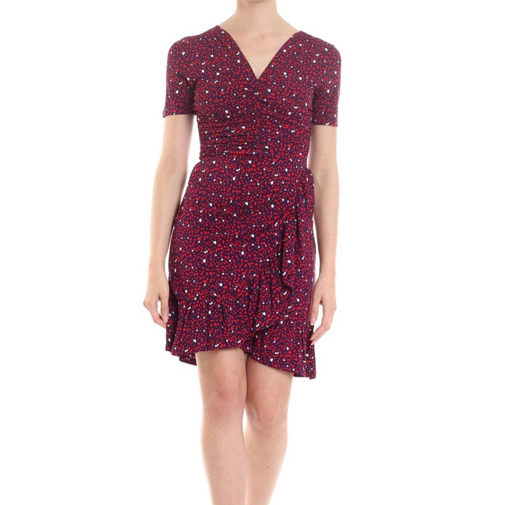 Michael Kors Heart print Ruched Matte Jersery Dress
